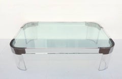 Acrylic and Chrome "Waterfall" Cocktail Table by Charles Hollis Jones