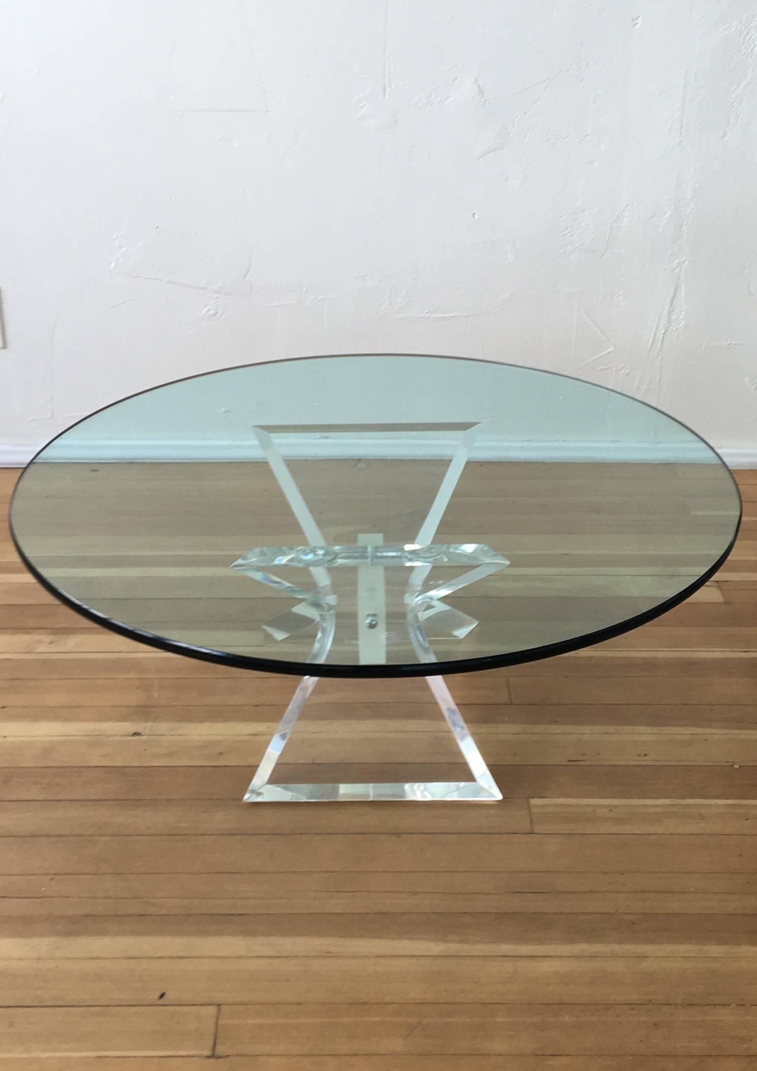 American Acrylic and Glass Cocktail Table by Lion in Frost For Sale