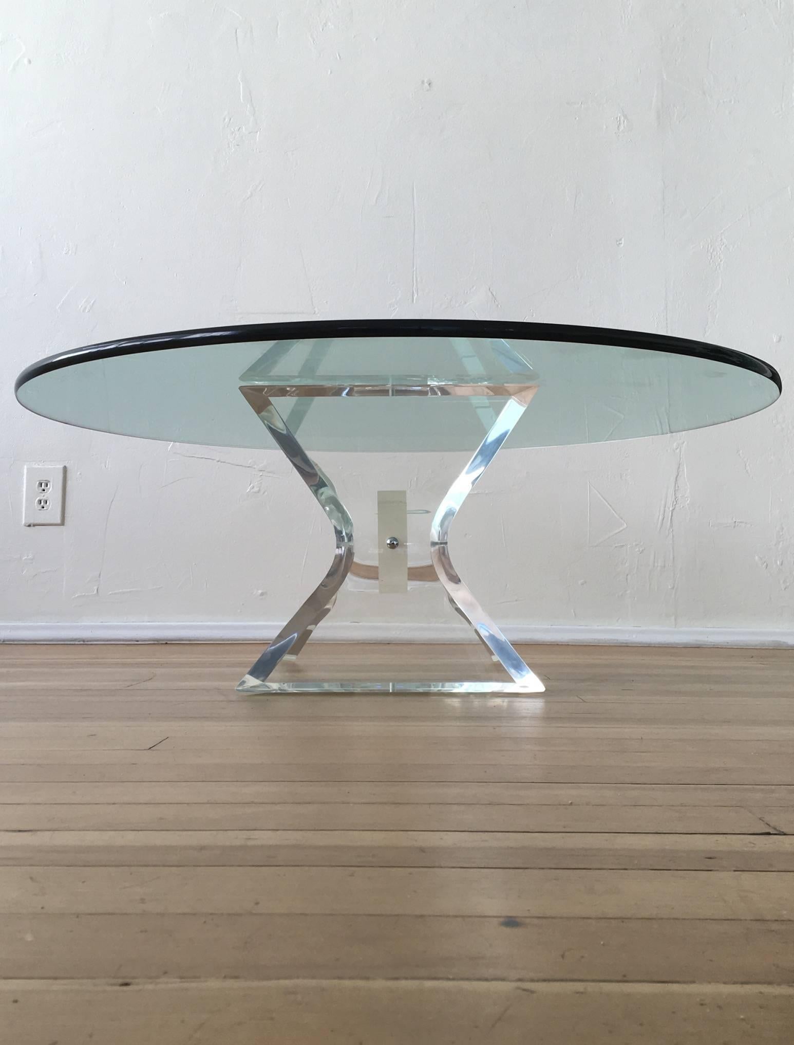 Polished Acrylic and Glass Cocktail Table by Lion in Frost For Sale