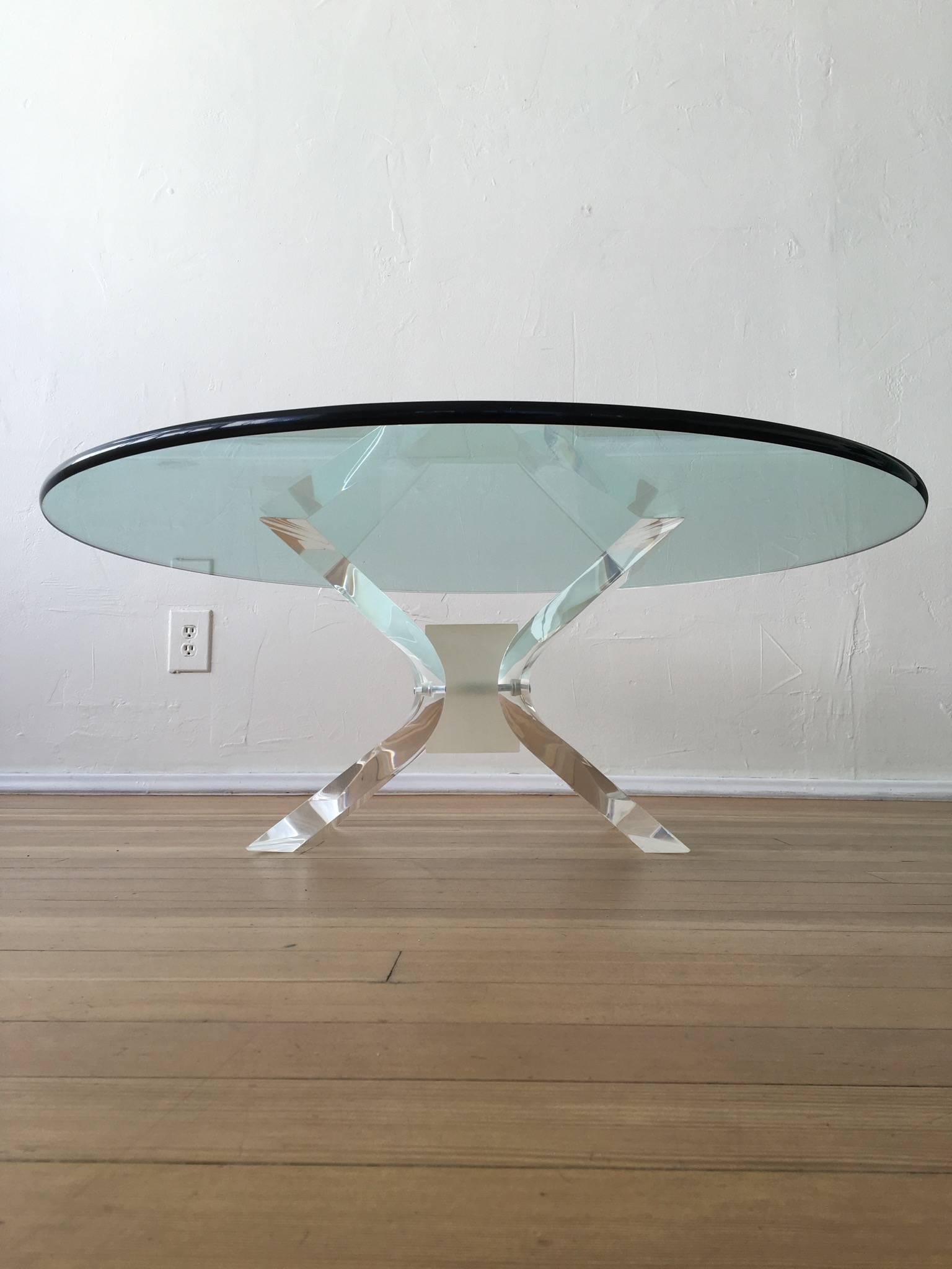 Late 20th Century Acrylic and Glass Cocktail Table by Lion in Frost For Sale