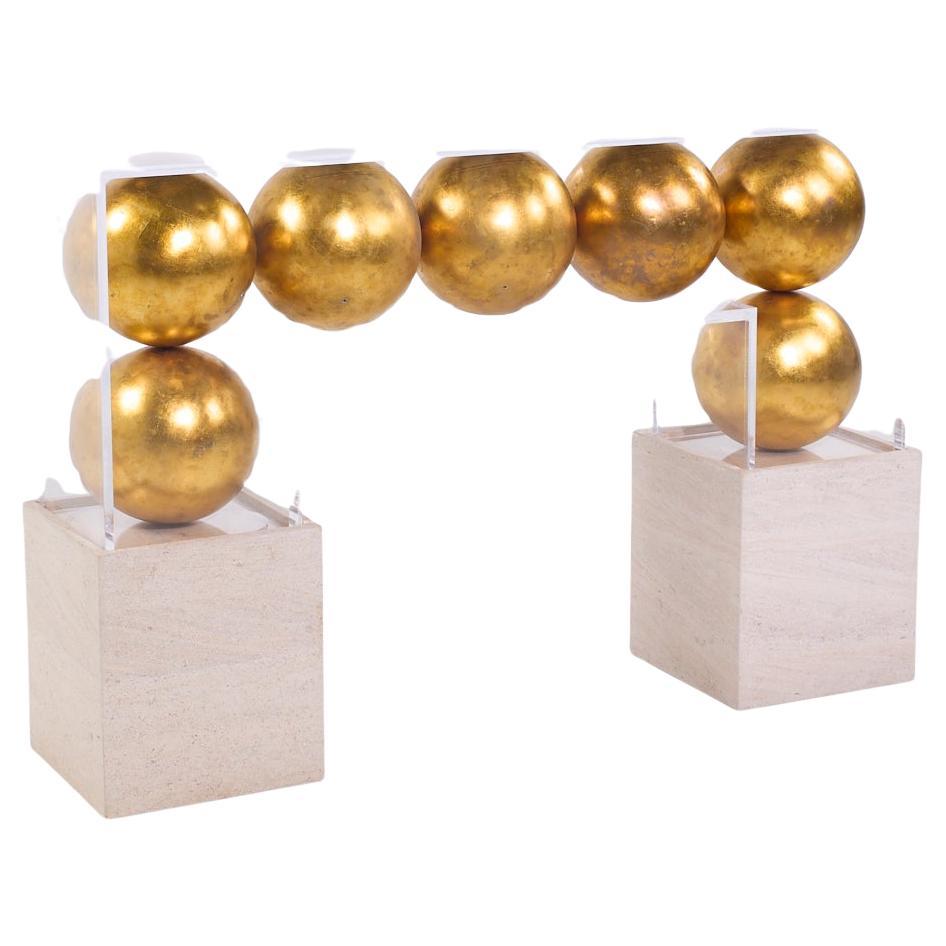 Acryl und Gold Sphere Bar Konsolentisch