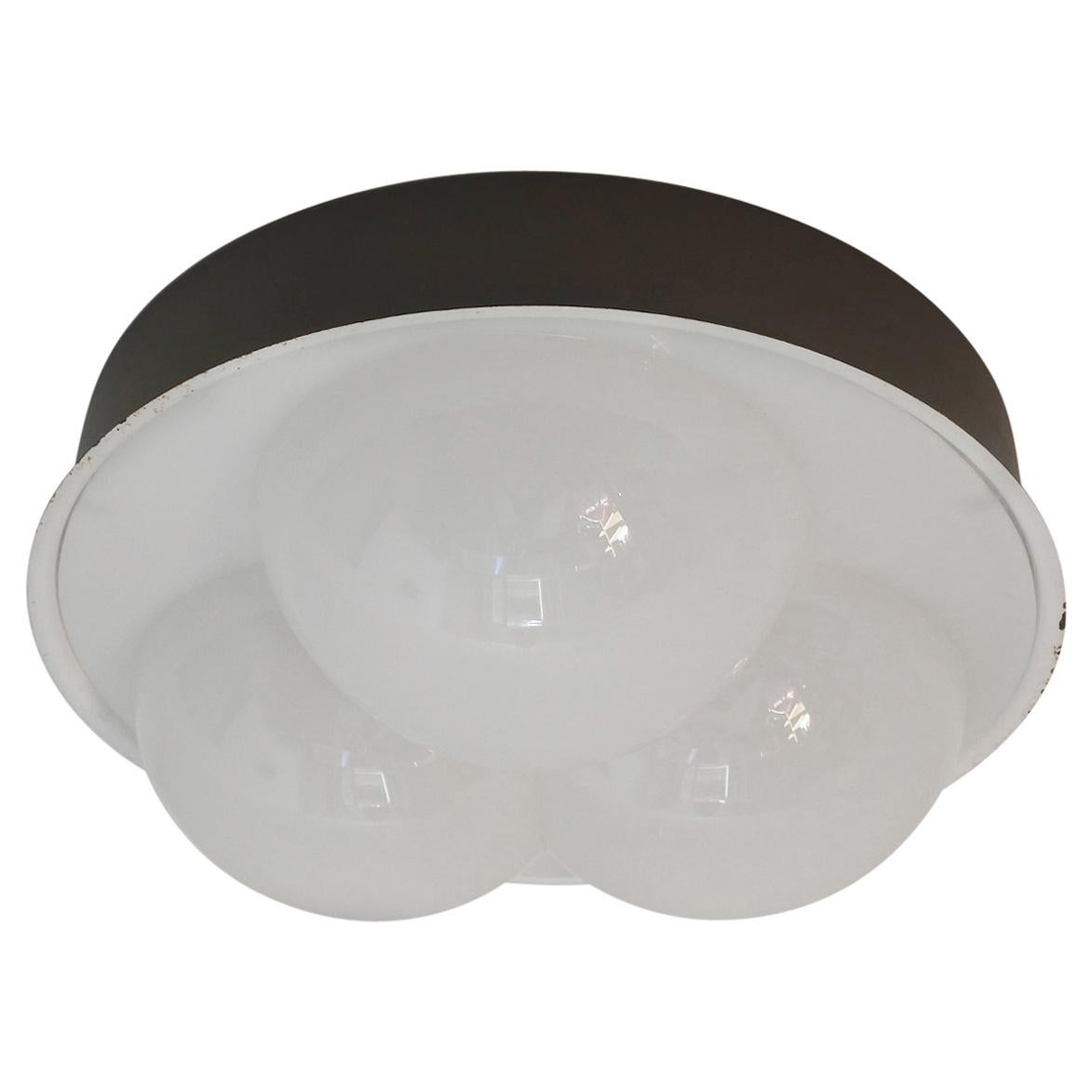 Acrylic and Metal Flush Mount Lamp from RAAK, Holland, 1970s
