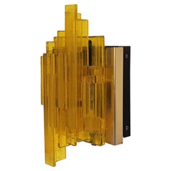 Acrylic and Metal Wall Lamp by Claus Bolby for Cebo Industri, Denmark, 1960's
