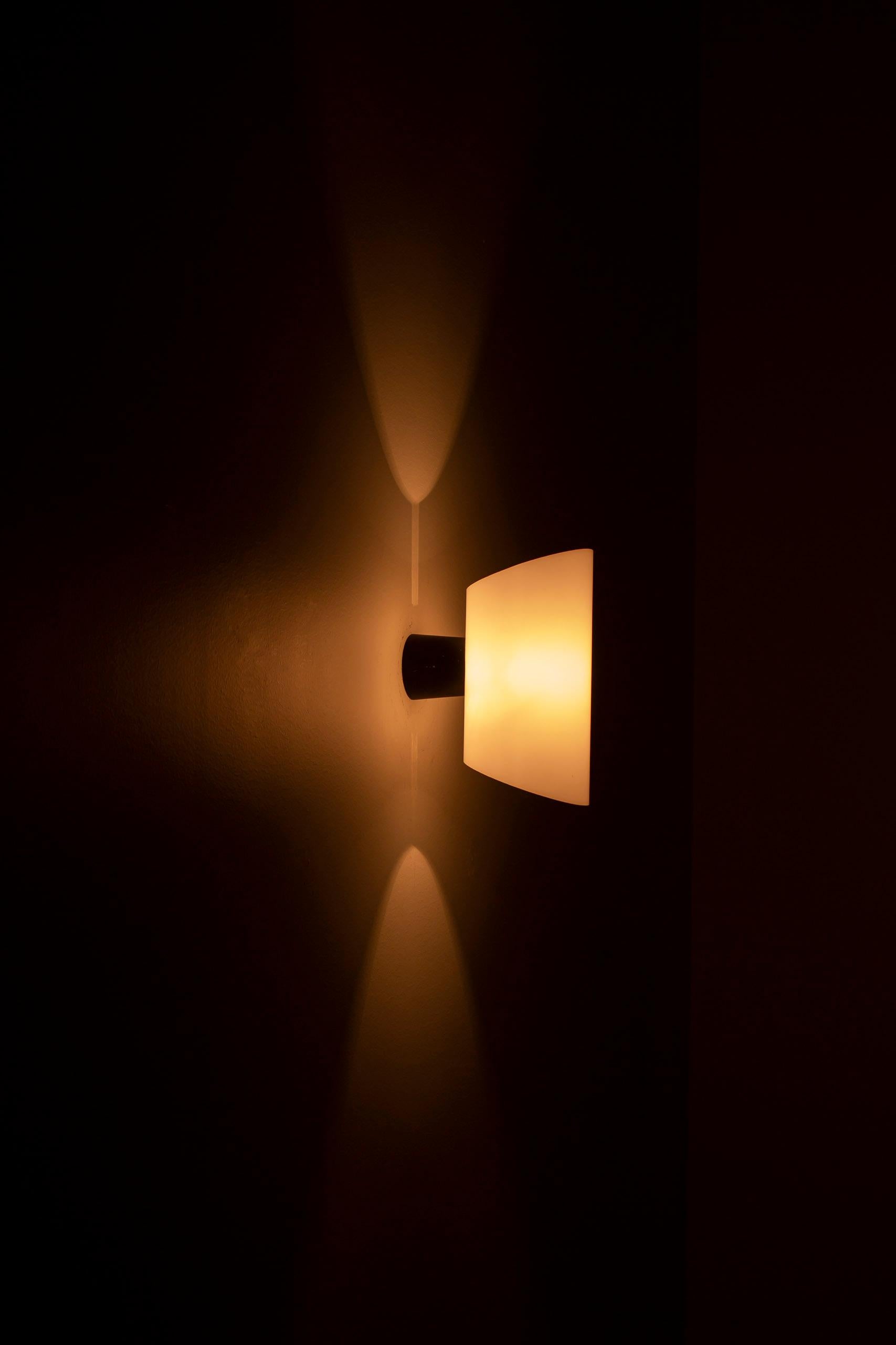 Swedish Acrylic and metall wall lamps by Bo Råman for ASEA, Sweden 1950s For Sale
