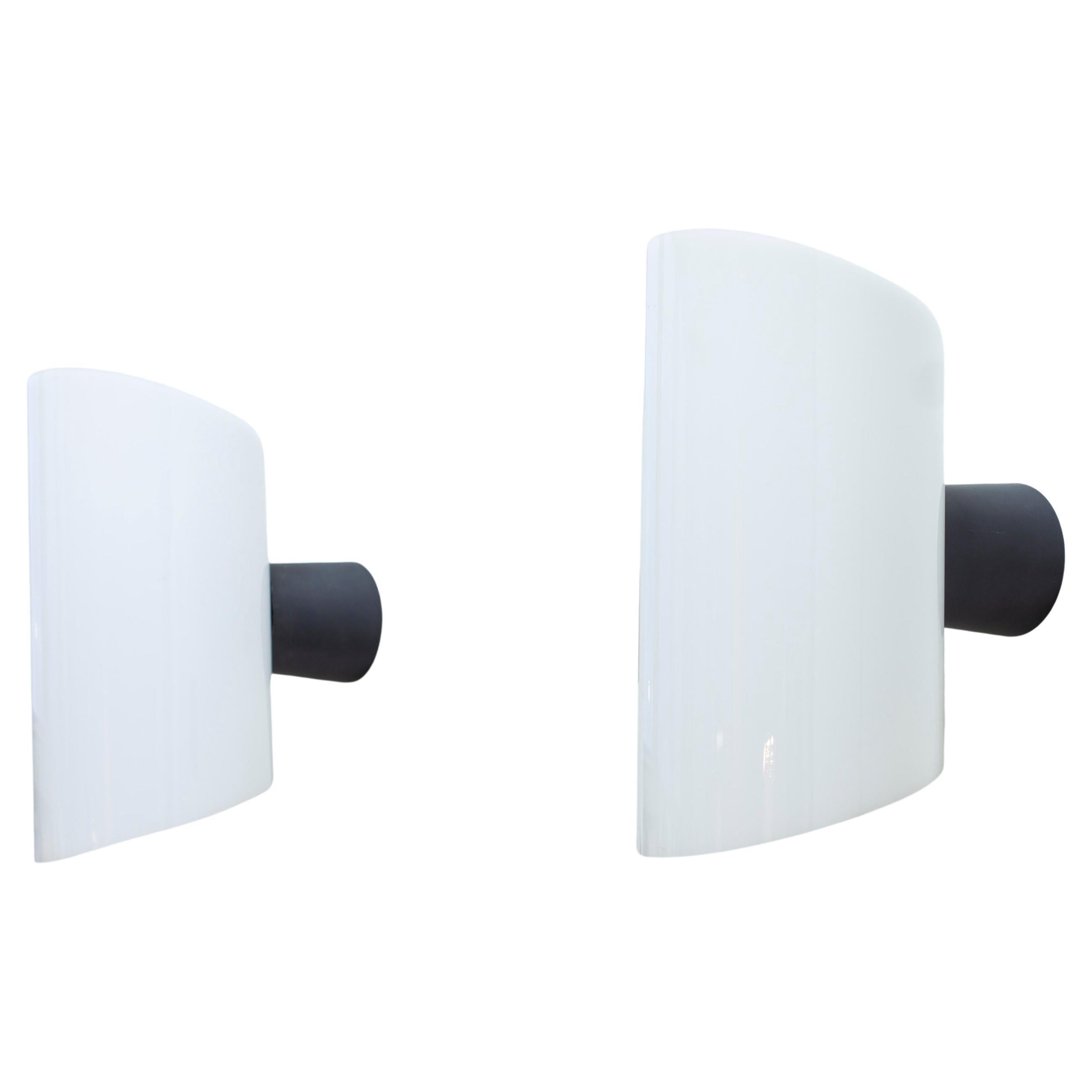 Acrylic and metall wall lamps by Bo Råman for ASEA, Sweden 1950s For Sale