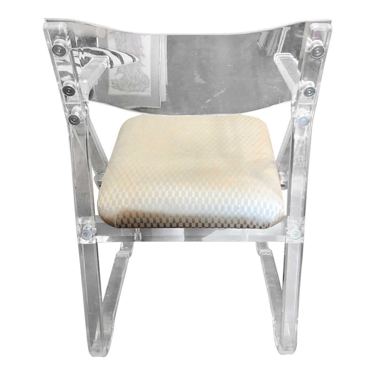 Modern Acrylic Armchair with Contoured Back For Sale