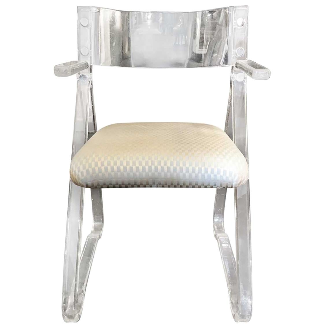 Acrylic Armchair with Contoured Back For Sale