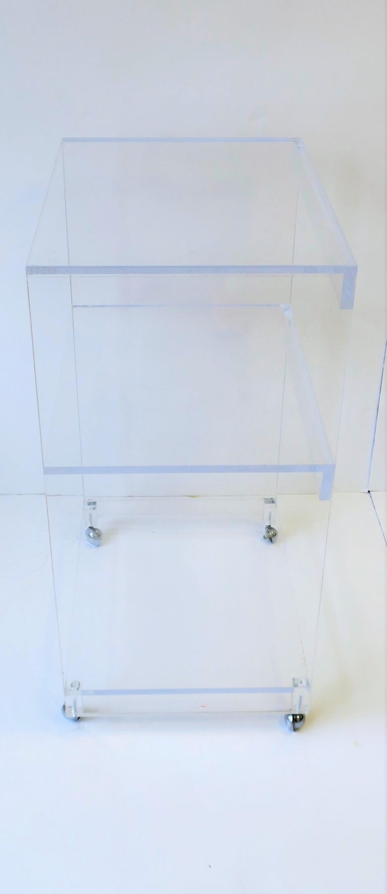 Acrylic Bar Cart or Storage Shelf For Sale at 1stdibs