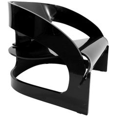 Acrylic Black 4801 Armchair by Joe Colombo for Kartell