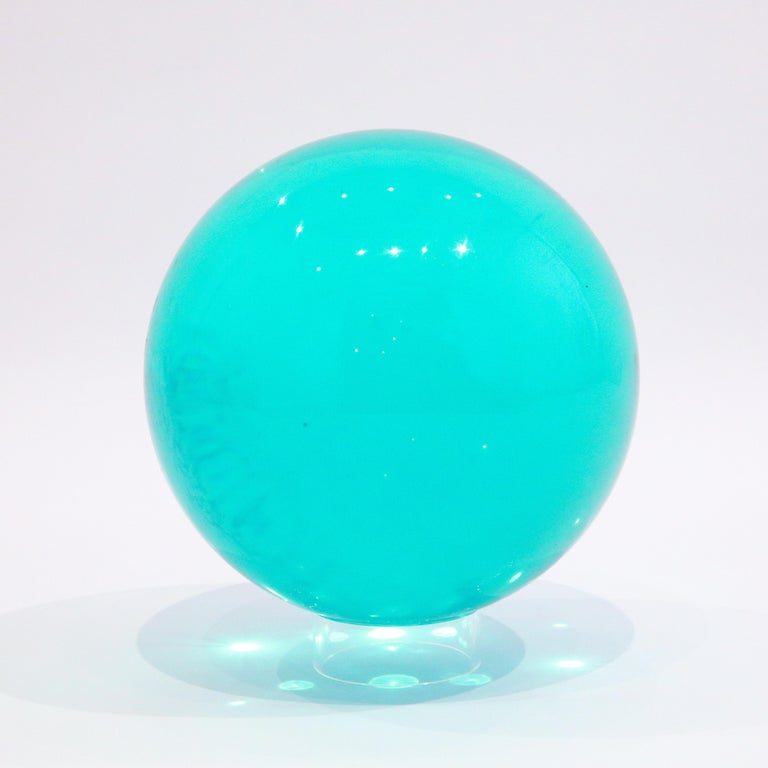 Mark X Bowling Ball, Clear Acrylic, Teal Blue For Sale at 1stdibs