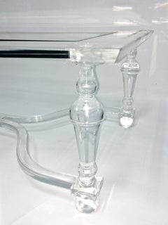 Acrylic Coffee  Cocktail Table with Turned Legs, In Stock