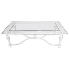 Acrylic Coffee  Cocktail Table with Turned Legs, In Stock