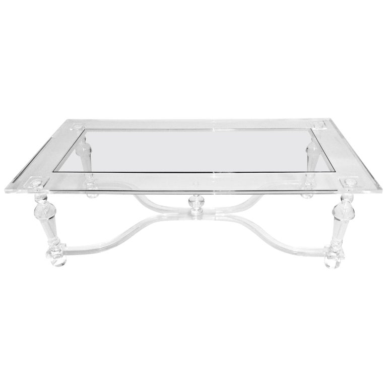 Acrylic Coffee Cocktail Table with Turned Legs, In Stock ...