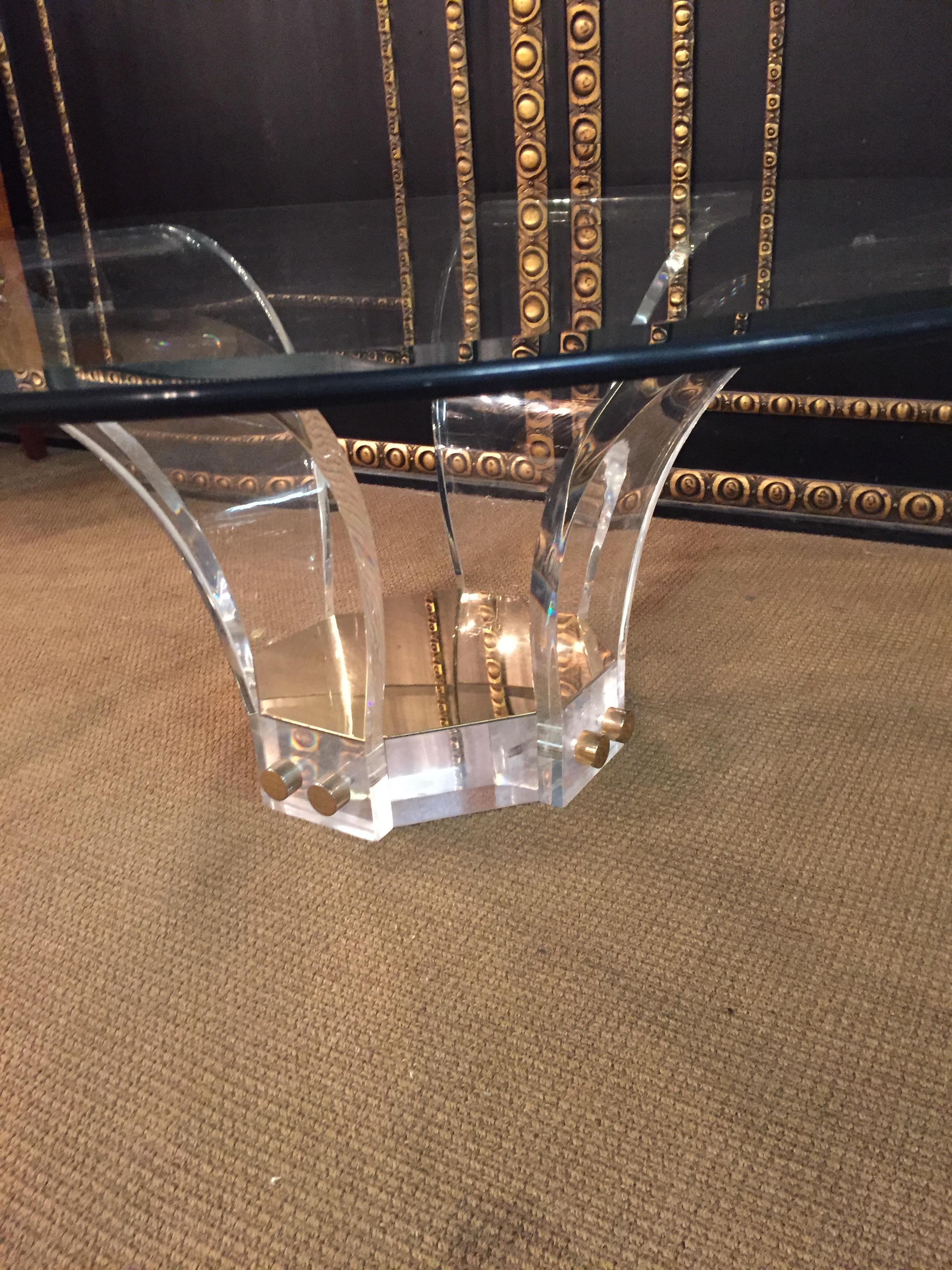 Acrylic designer Coffee / sofa Table Unique Design in Palm Shape with glass top  For Sale 7