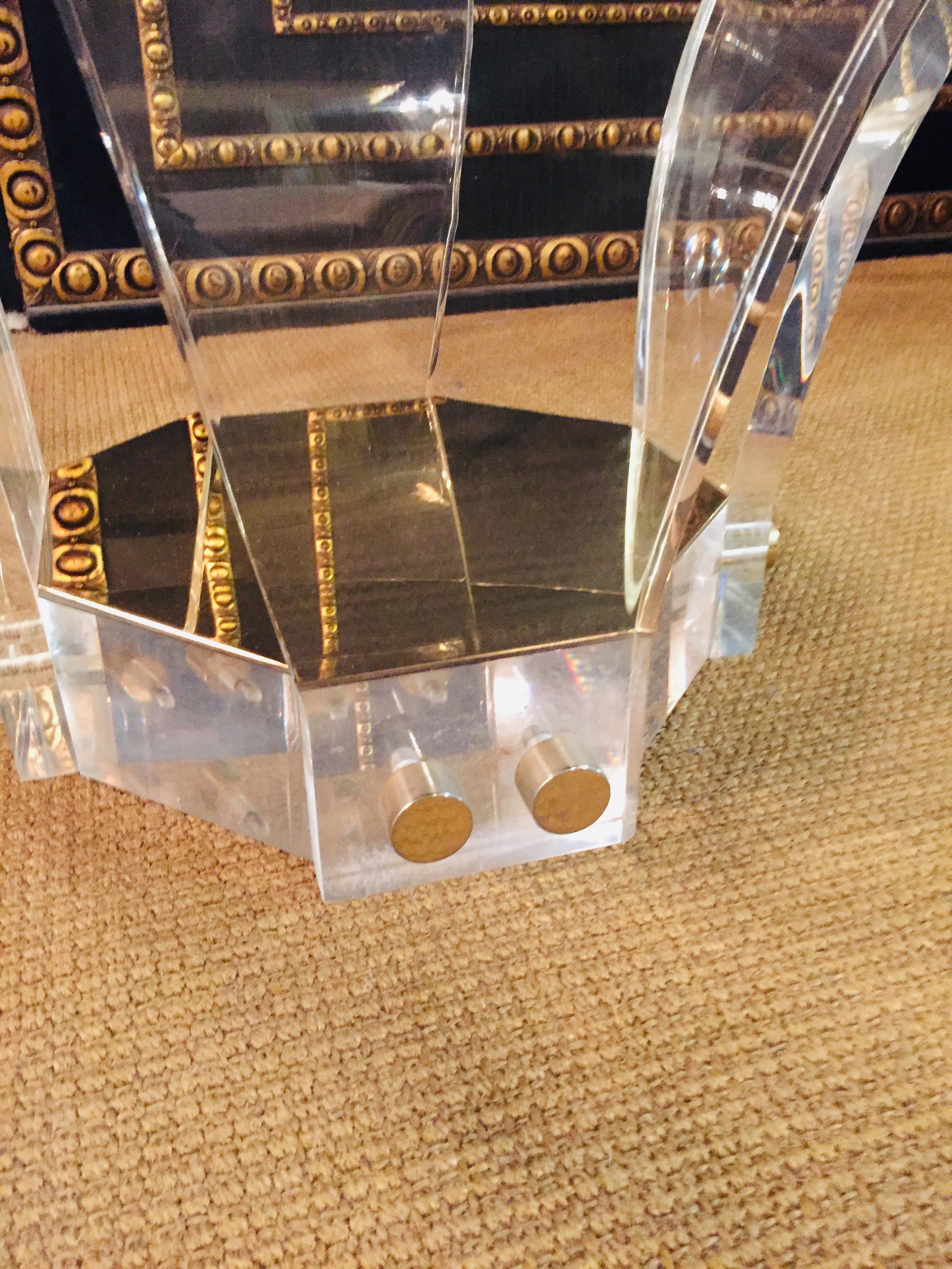 Contemporary Acrylic designer Coffee / sofa Table Unique Design in Palm Shape with glass top  For Sale