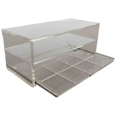 Mesa baja acrílica con cajón, plexiglás lucite