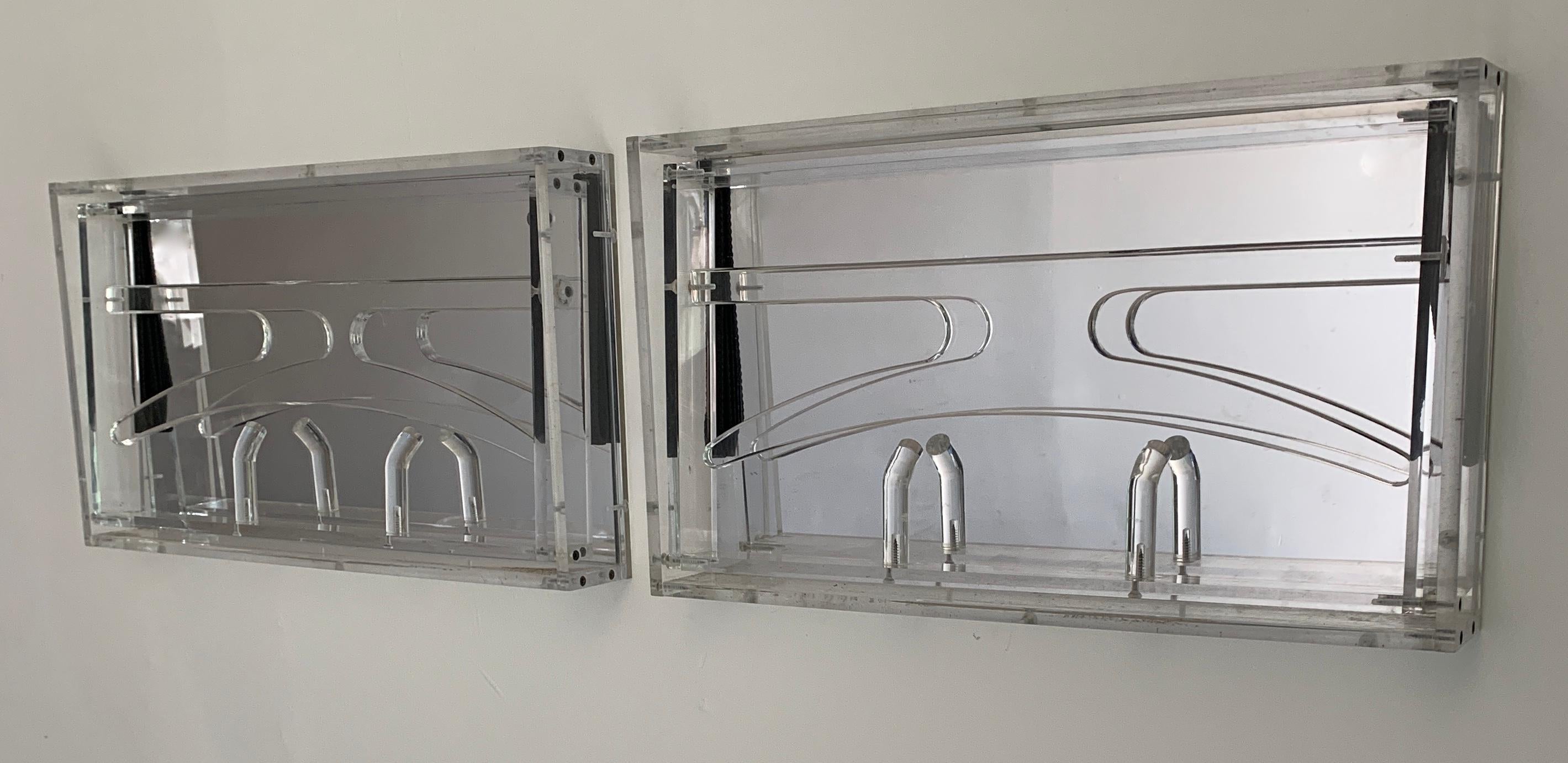 Mexican Acrylic Collapsable Coat Rack with Mirror For Sale