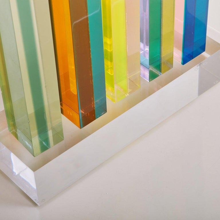 American Acrylic Column Sculpture by Vasa Velizar Mihich, USA, 1971 For Sale