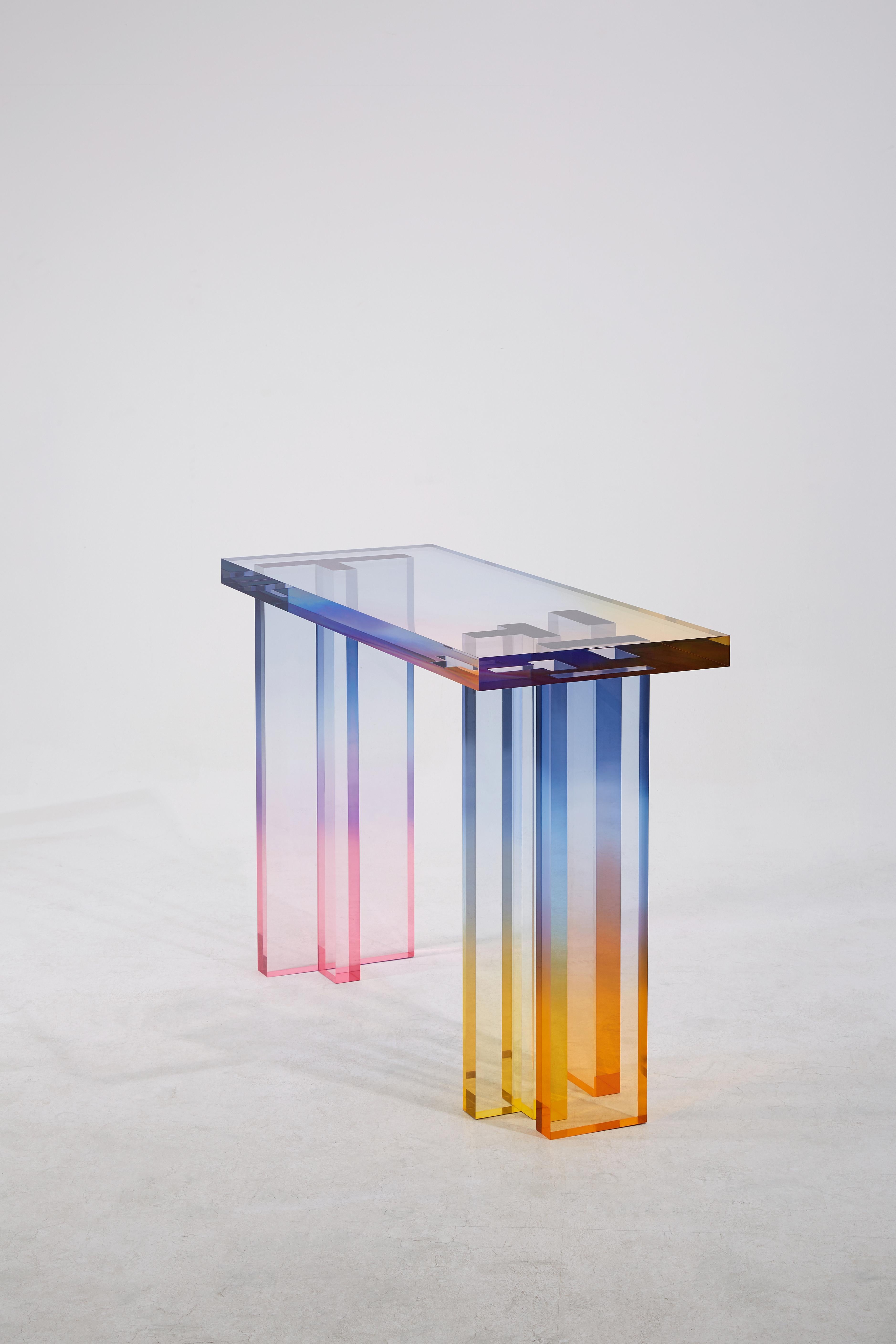Korean Acrylic Console Table, Crystal Series, Console Table No. 1 by Saerom Yoon For Sale