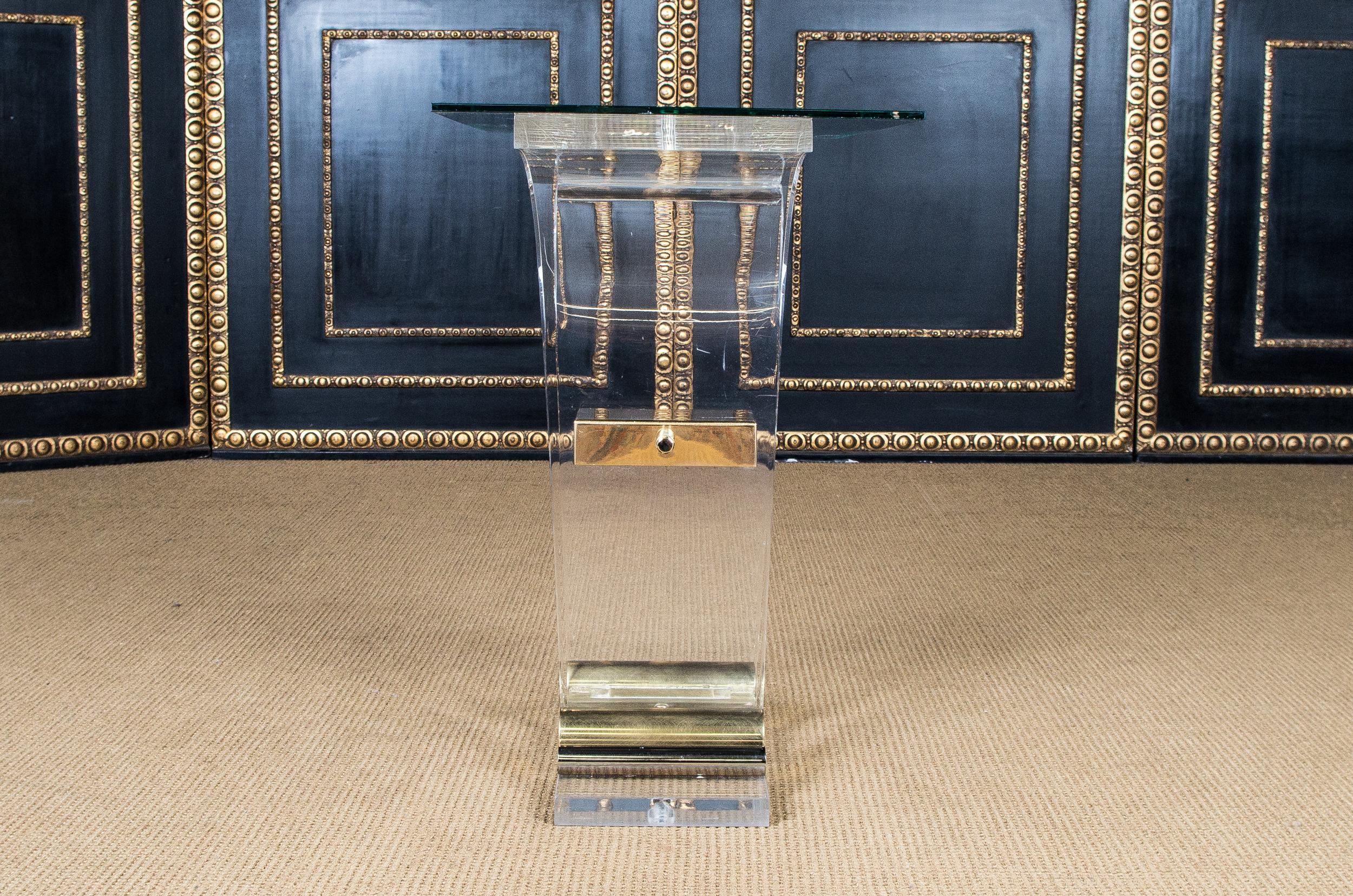 Acrylic Console Table with Golden Paint 2