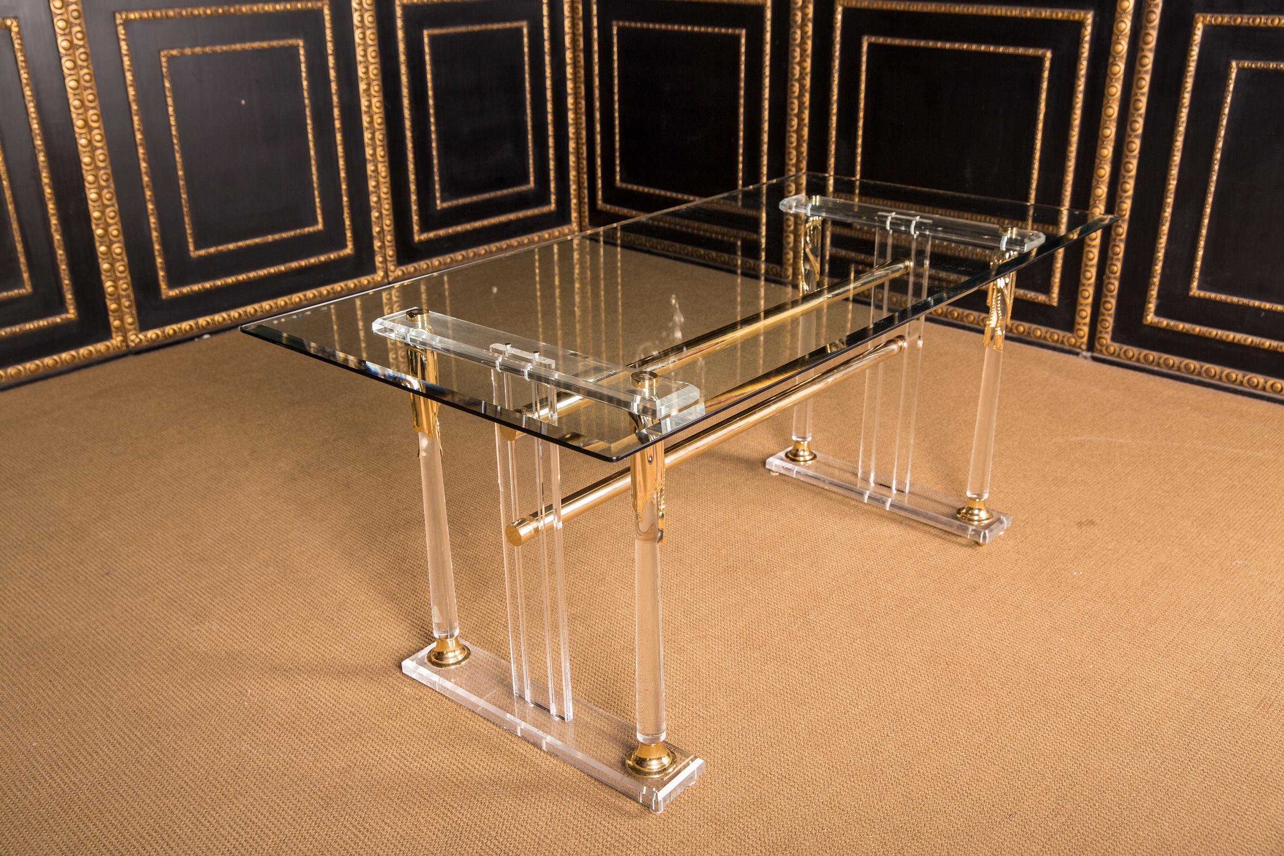 Acrylic Dining Table with Gold Painting 8