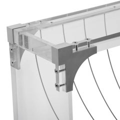 Modern Plexiglass Hall Table by Peter Harrison. Metal and Lucite Acrylic