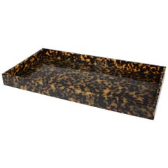 Acrylic Faux Tortoise Shell Rectangular Dresser Tray