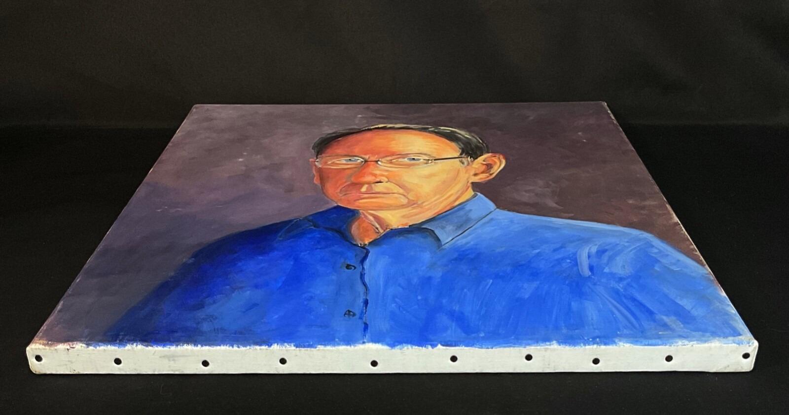 Acrylic Folk Art Portrait by J.Boving, Circa 20th Century - 2Y582 For Sale 1