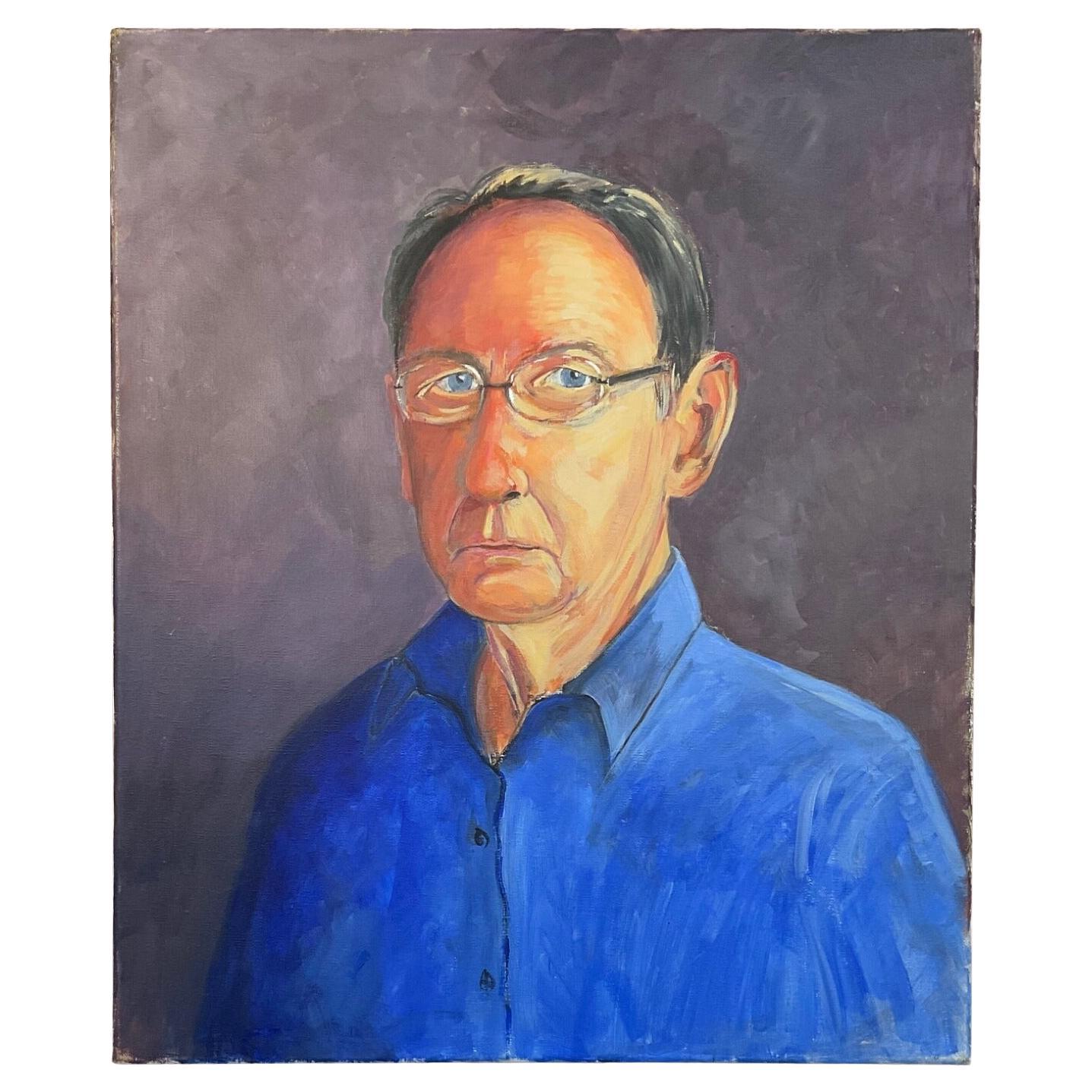 Acrylic Folk Art Portrait by J.Boving, Circa 20th Century - 2Y582 For Sale