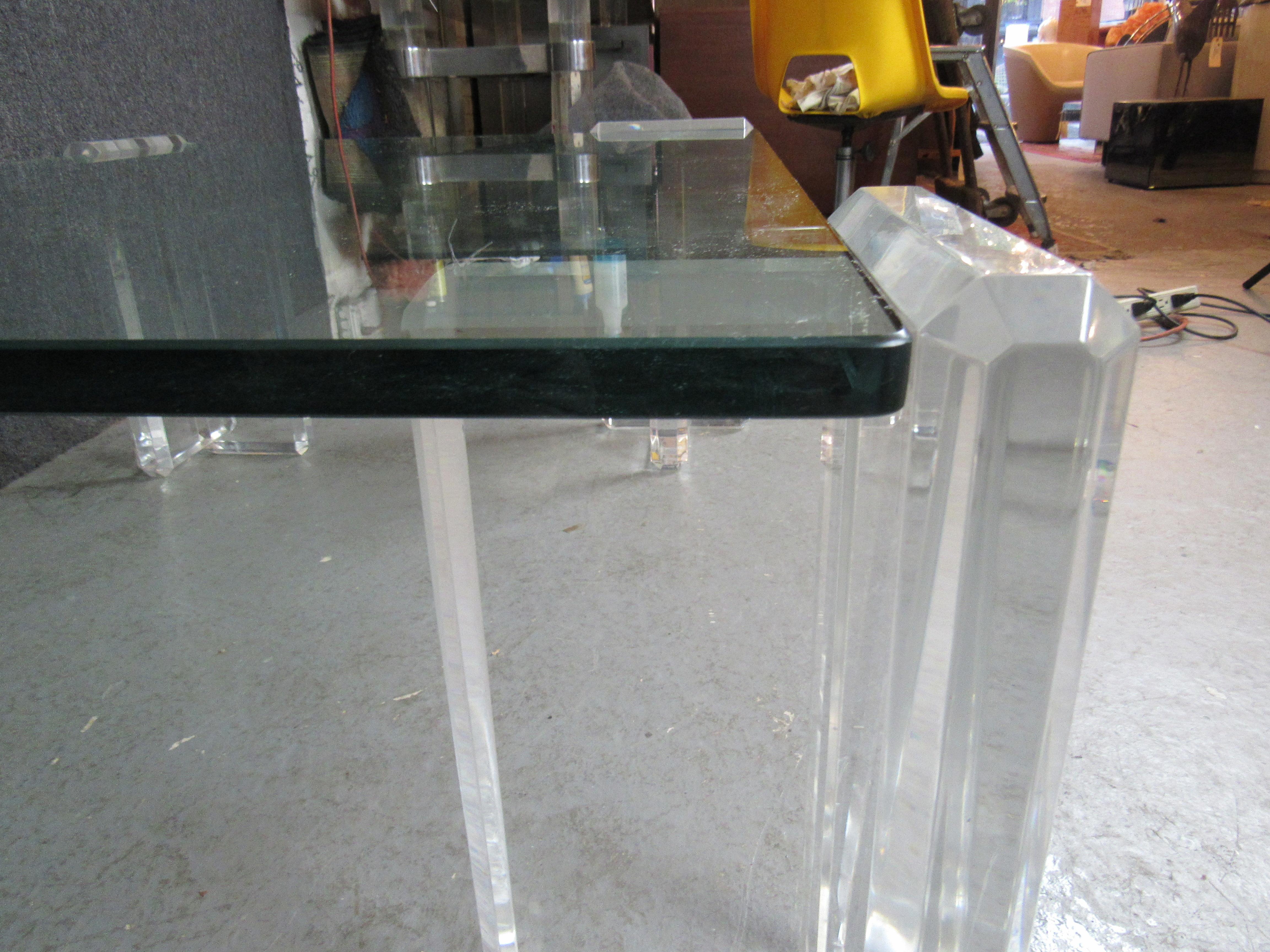 Acrylic Frame Mid-Century Coffee Table For Sale 1