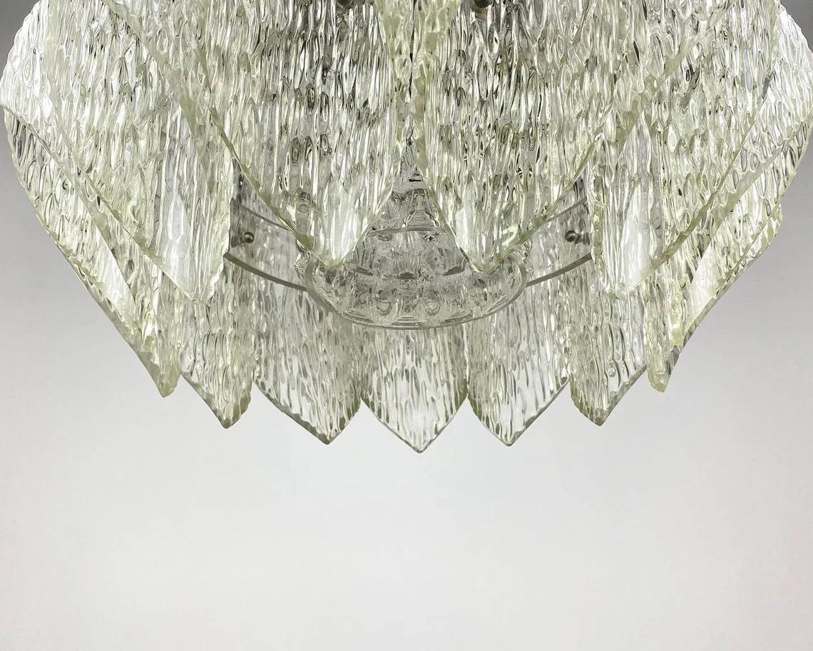 Acrylic Glass And Metal Hanging Chandelier By ME Marbach Leuchten In Good Condition In Bastogne, BE