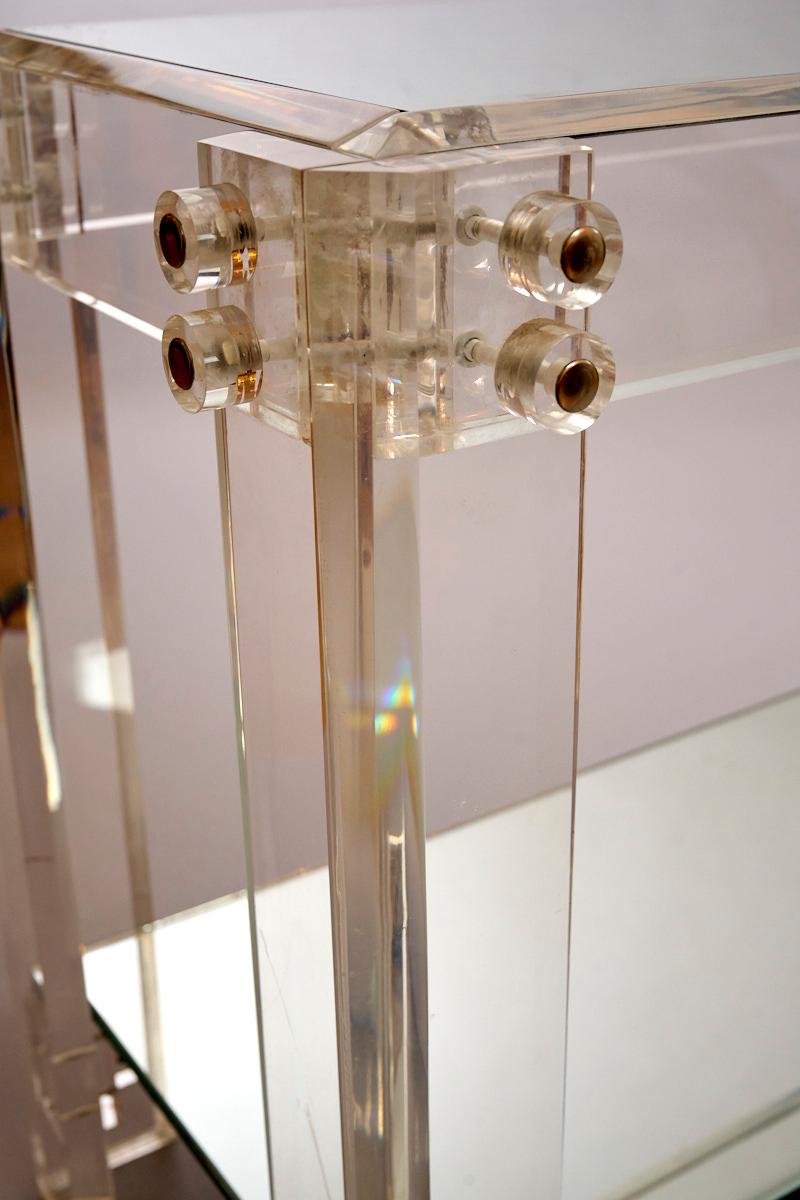 Acrylic, glass and mirror console c1970 att. Hollis Jones In Good Condition For Sale In London, GB