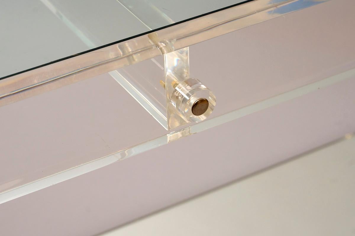 Late 20th Century Acrylic, glass and mirror console c1970 att. Hollis Jones For Sale