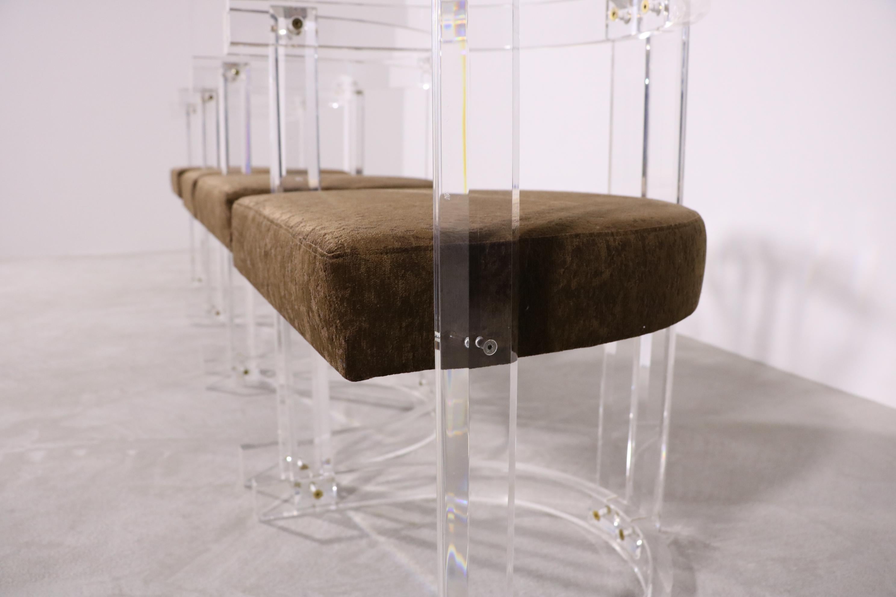 20th Century Acrylic glass chairs lucite chair in style of Charles Hollis Jones For Sale