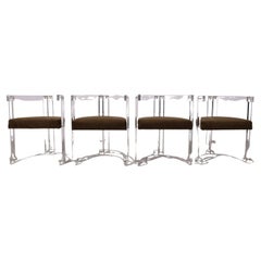 Chaises en verre acrylique et chaise en lucite dans le style de Charles Hollis Jones