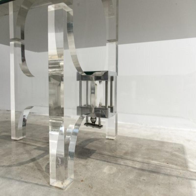 20ième siècle Table basse en verre acrylique par Michel Dumas, 1970 en vente