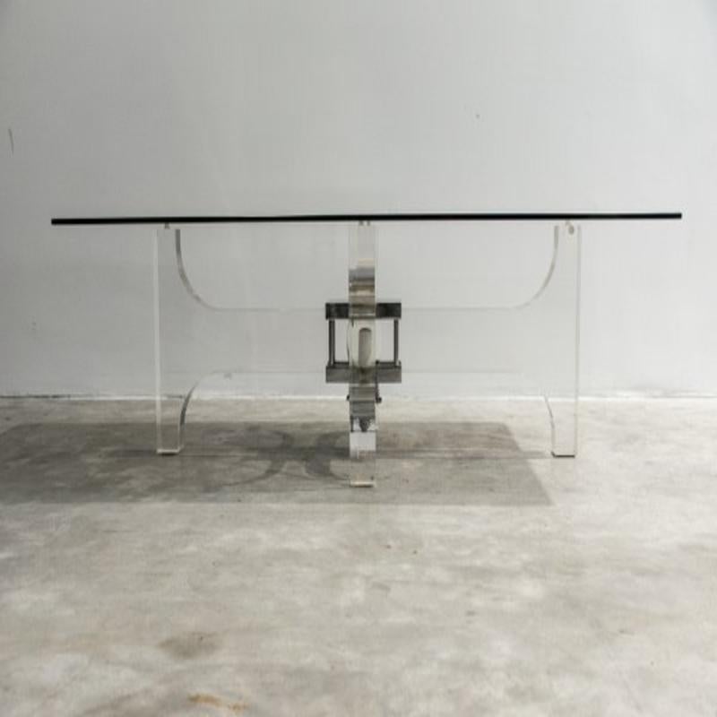 Table basse en verre acrylique par Michel Dumas, 1970 en vente 1