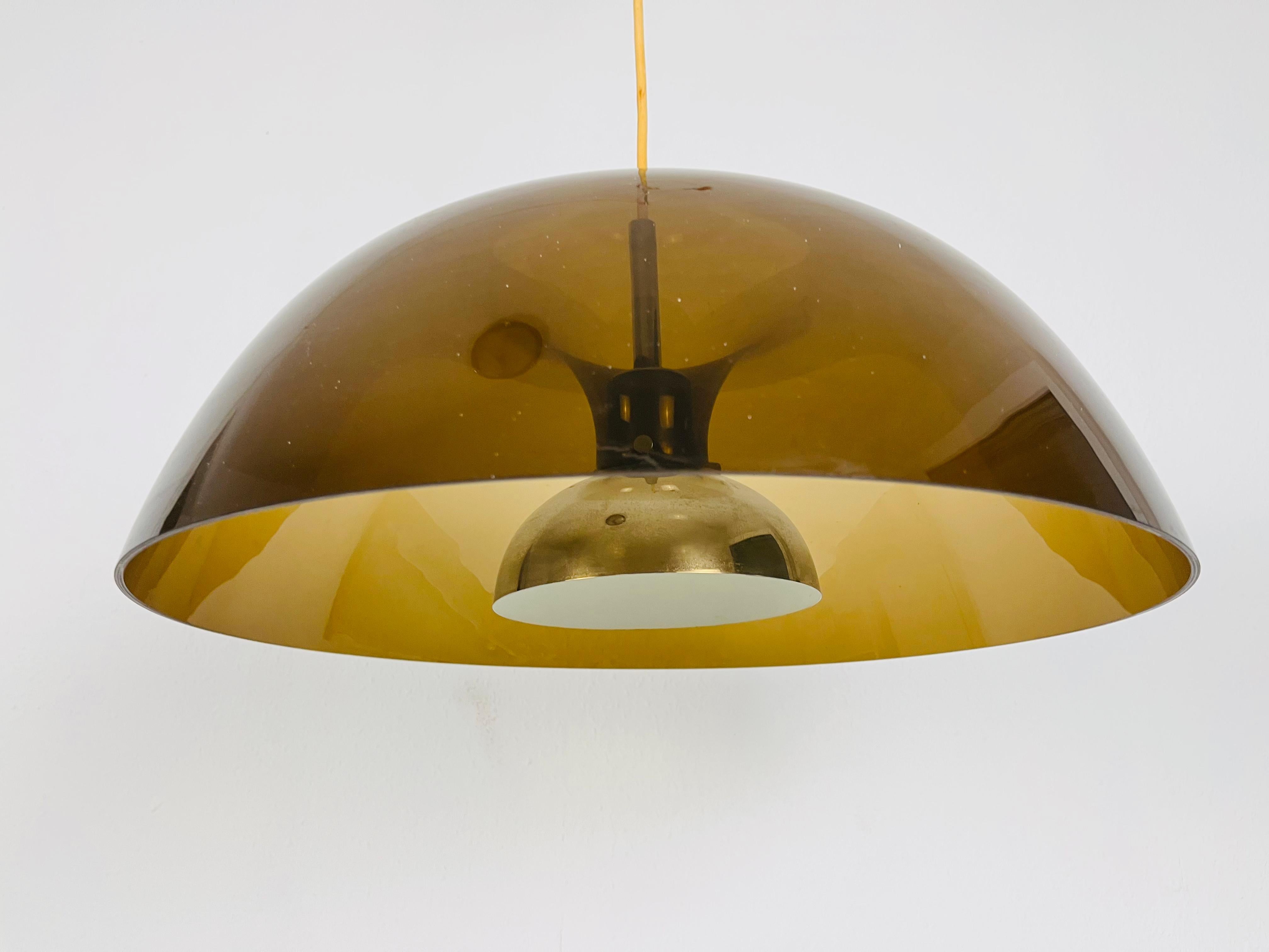 Swiss Acrylic Glass Pendant Lamp by Temde, 1970s For Sale