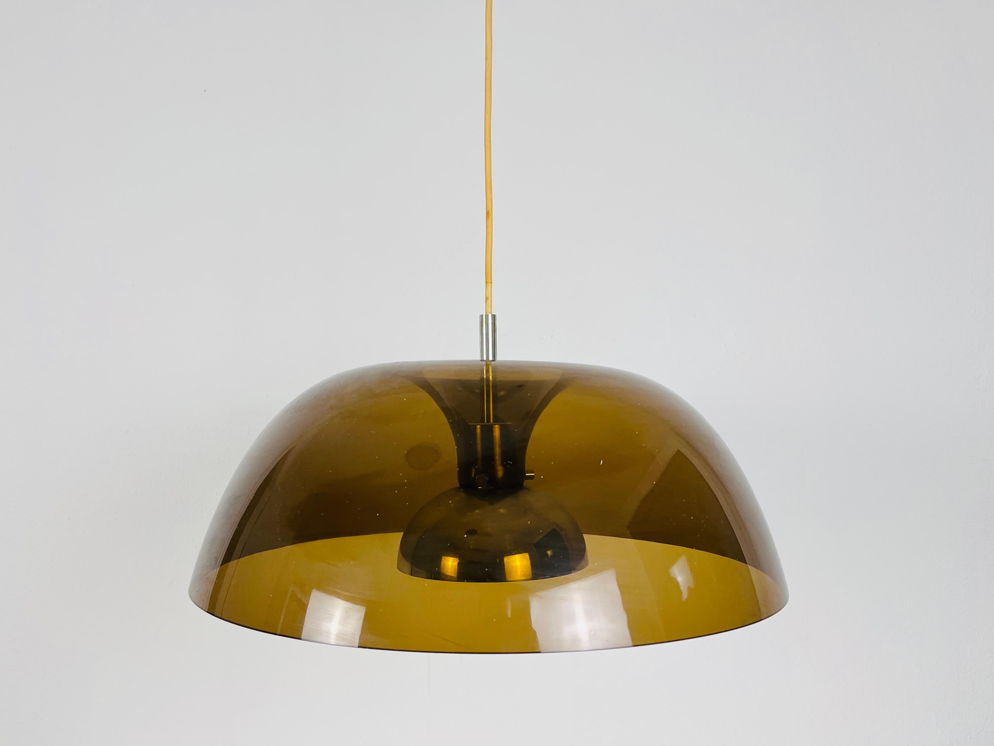 Acrylic Glass Pendant Lamp by Temde, 1970s In Good Condition For Sale In Hagenbach, DE