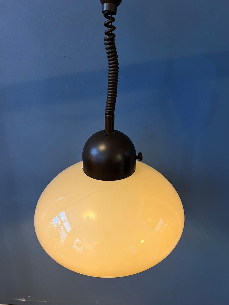 Metal Acrylic Glass Space Age Mushroom Pendant Lamp by Dijkstra, 1970s For Sale