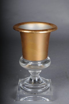 Acrylic Gold Goblet Vase in Hollywood Regency Style No. 1