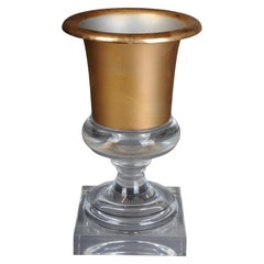 Acrylic Gold Goblet Vase in Hollywood Regency Style No. 1