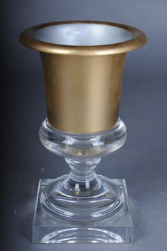 Acrylic Gold Goblet Vase in Hollywood Regency Style No. 2