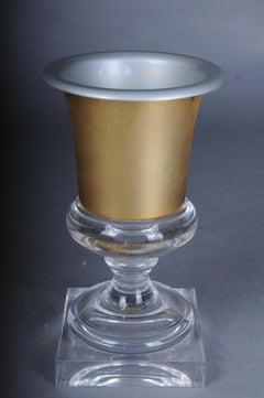 Acrylic Gold Goblet Vase in Hollywood Regency Style No. 3