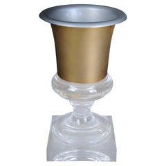 Acrylic Gold Goblet Vase in Hollywood Regency Style No. 3
