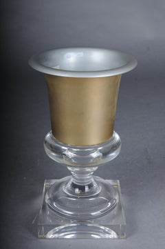 Acrylic Gold Goblet Vase in Hollywood Regency Style No. 4