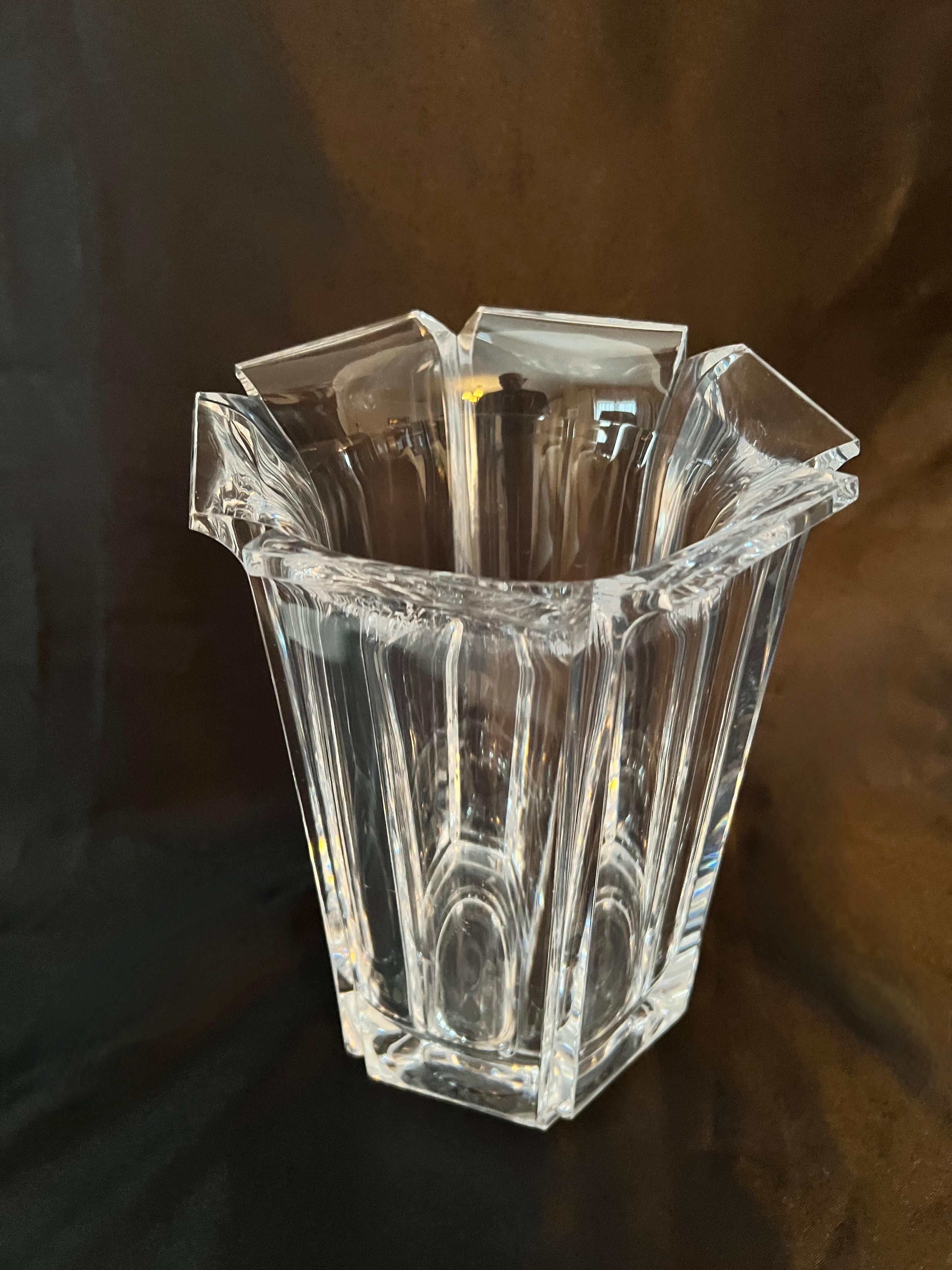 Polished Acrylic Hexagonal Vase or Wine Chiller  For Sale