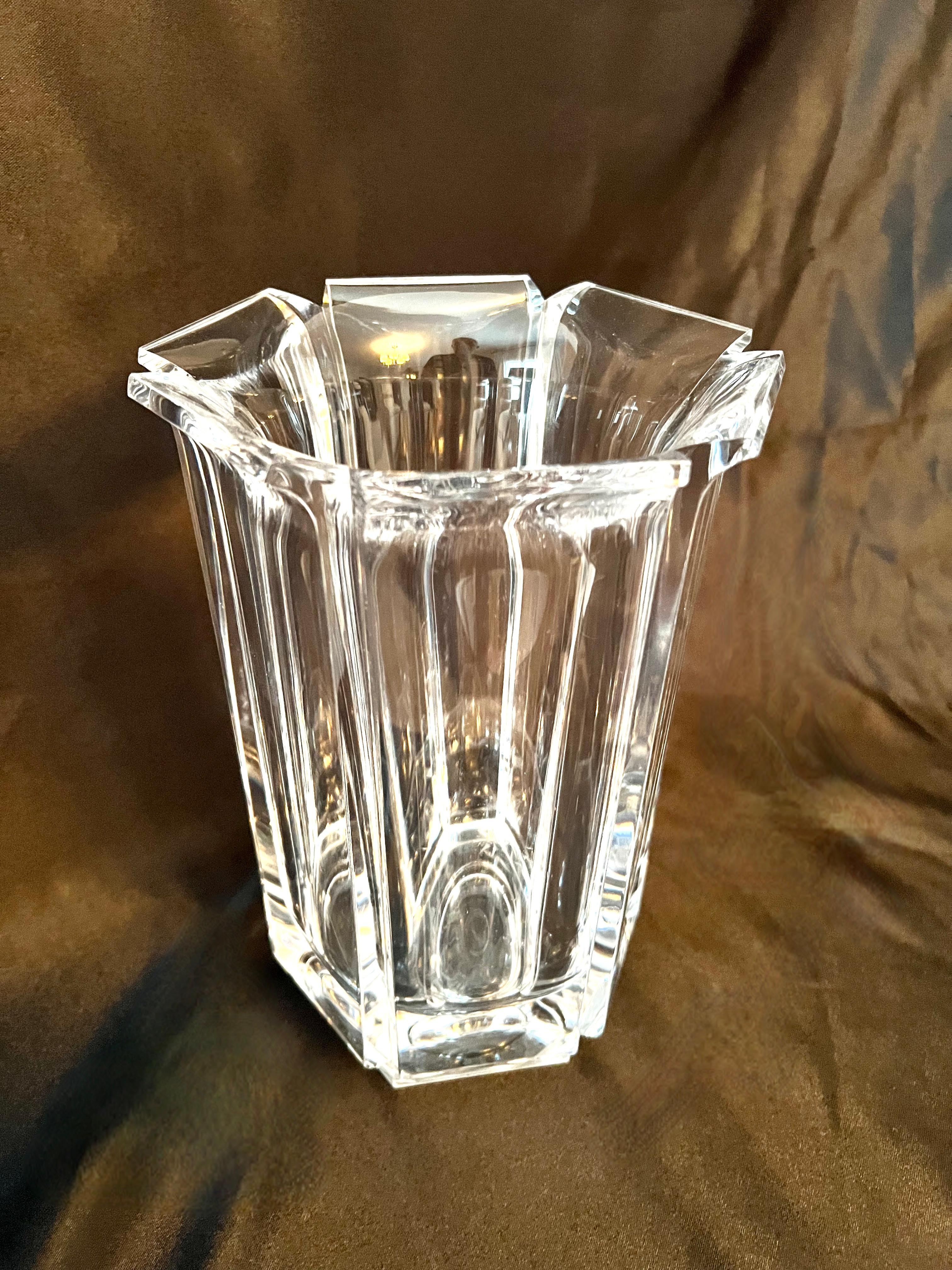Acrylic Hexagonal Vase or Wine Chiller  In Good Condition For Sale In Los Angeles, CA