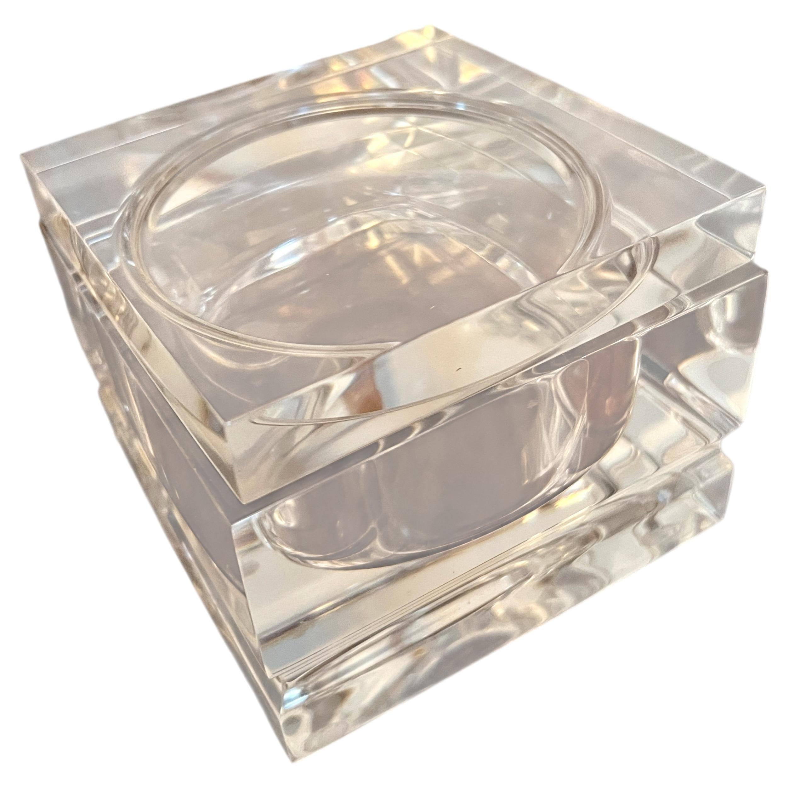 Acrylic Lidded Box with Details For Sale