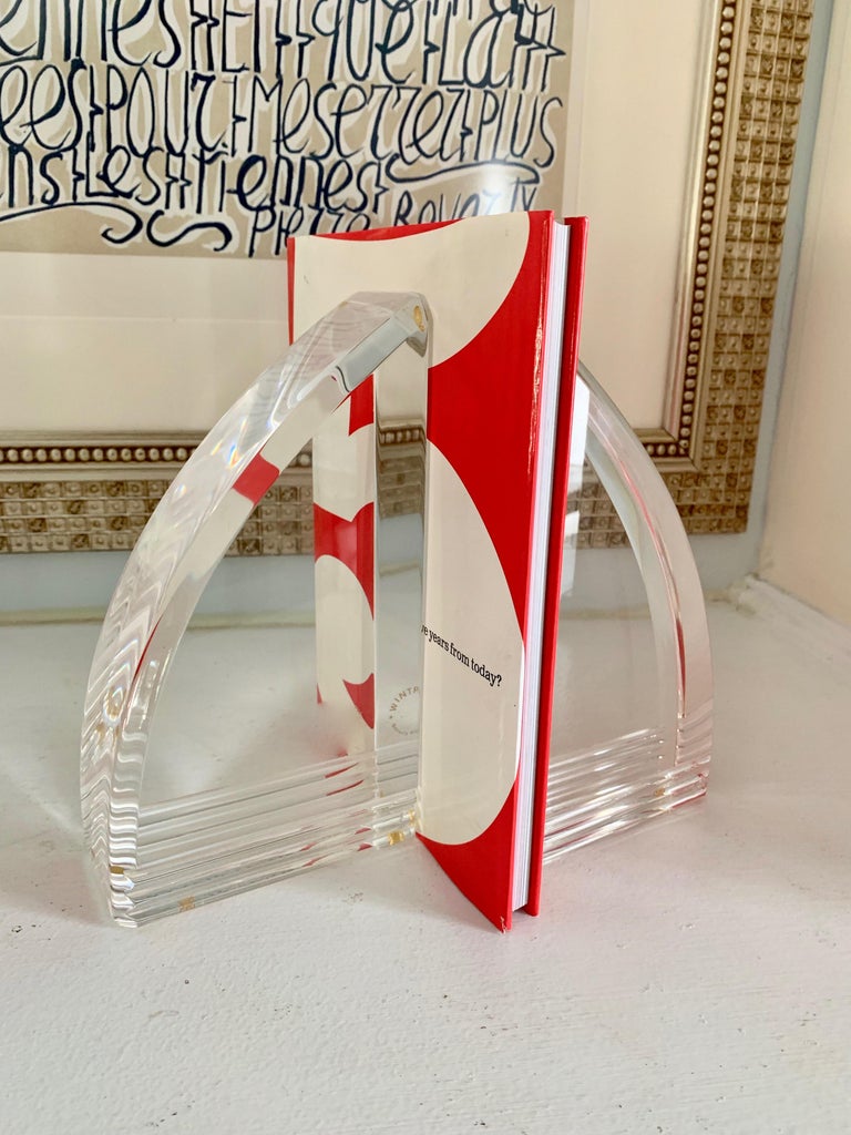 Acrylic Lucite Bookends For Sale at 1stdibs